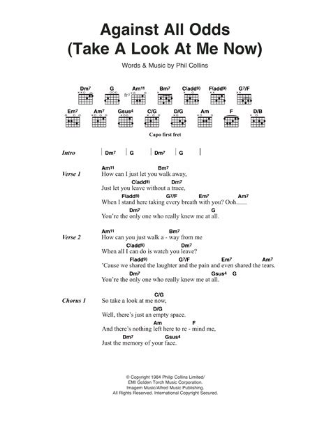 Against All Odds (Take a Look at Me Now) Lyrics .